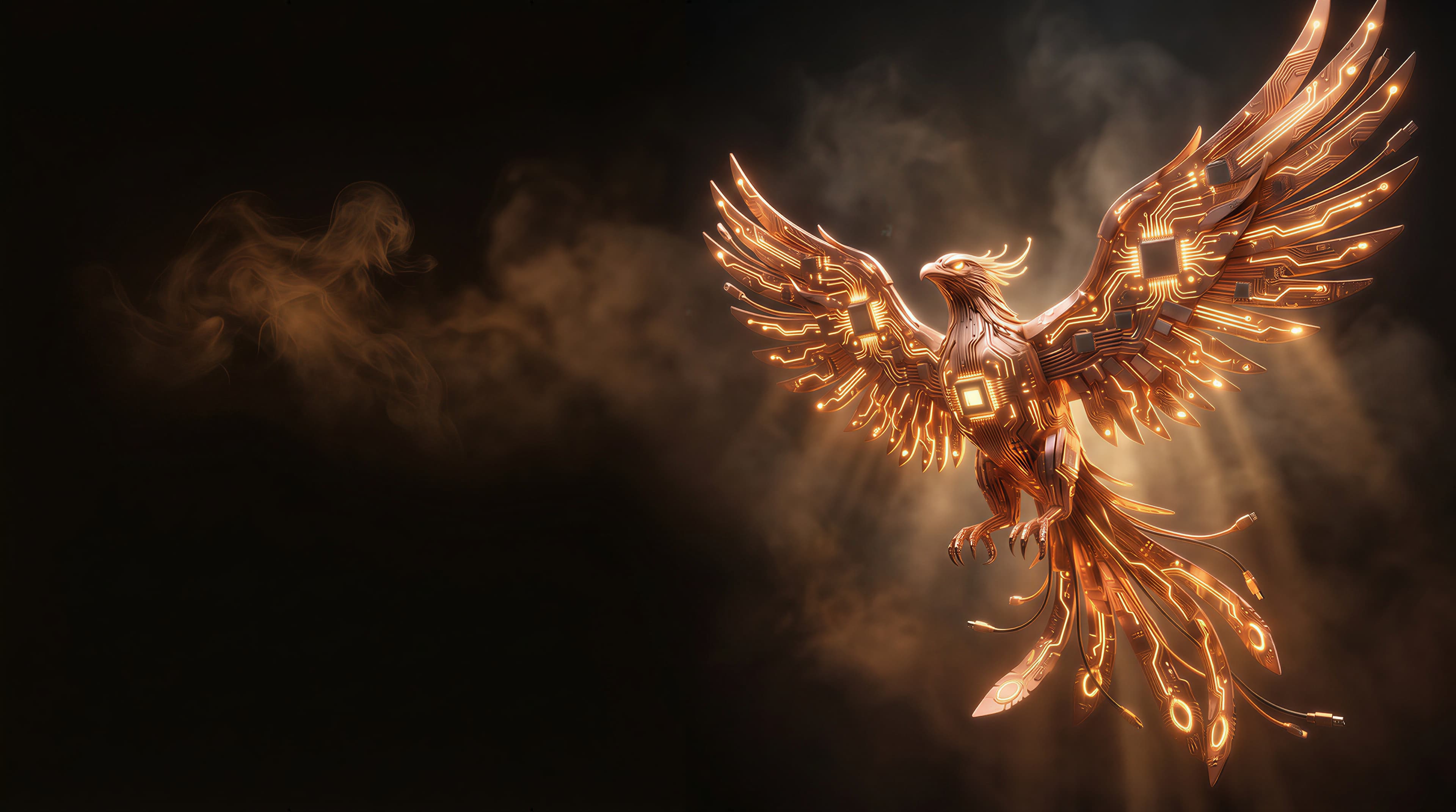 Phoenix Protocol Union — circuit-board phoenix rising